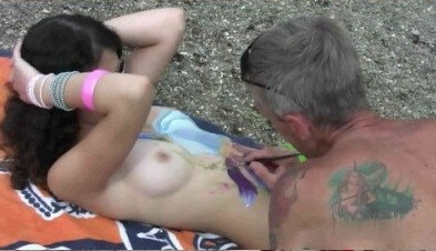 Body Art Nudist Beach 1 Full HD video