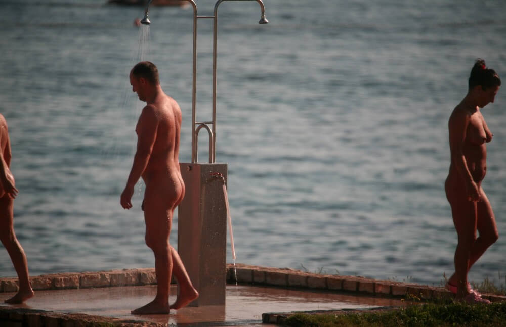 Naturist Shower at Dusk pics