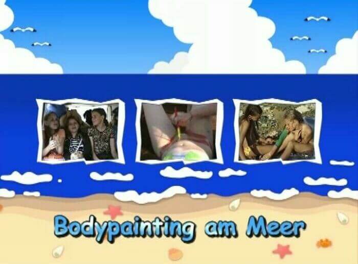 Naturistin: Bodypainting am Meer