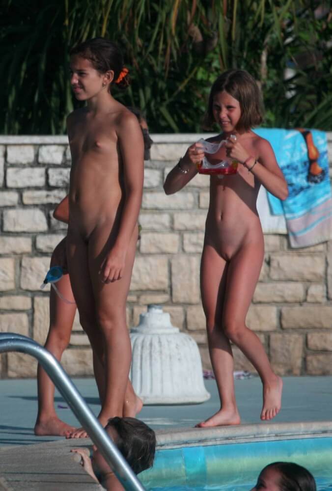 Two Poolside Nudist Girls pics