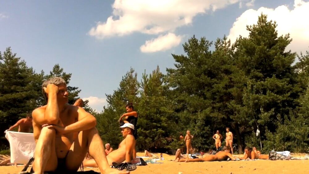 Nudist camping in the forest video HD